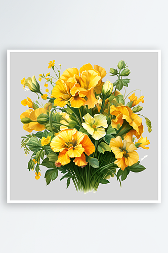 黄色春天花卉png设计素材