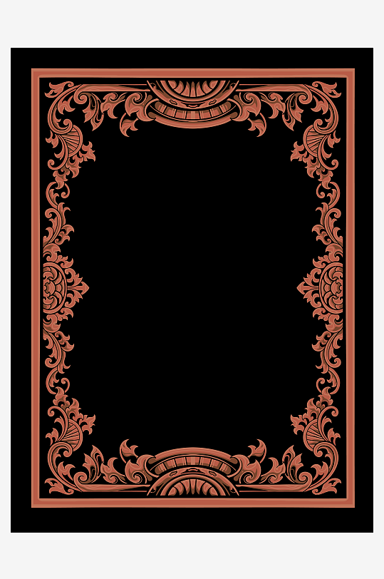 复古欧式花纹边框背景封面