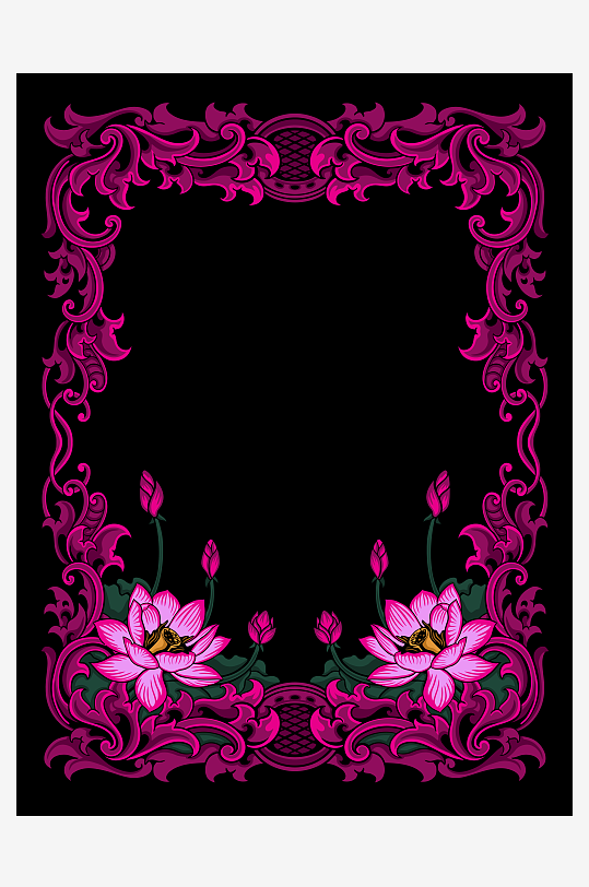 花卉欧式花纹边框背景封面