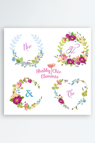 婚礼logo花卉边框素材