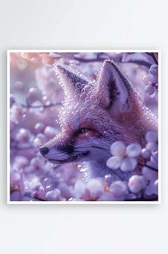 冬季紫色动物狐狸