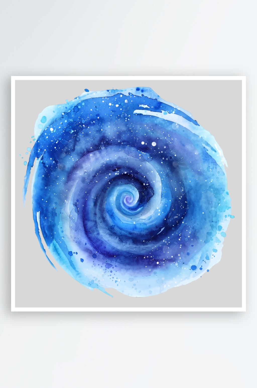手绘水彩龙卷风插画png素材
