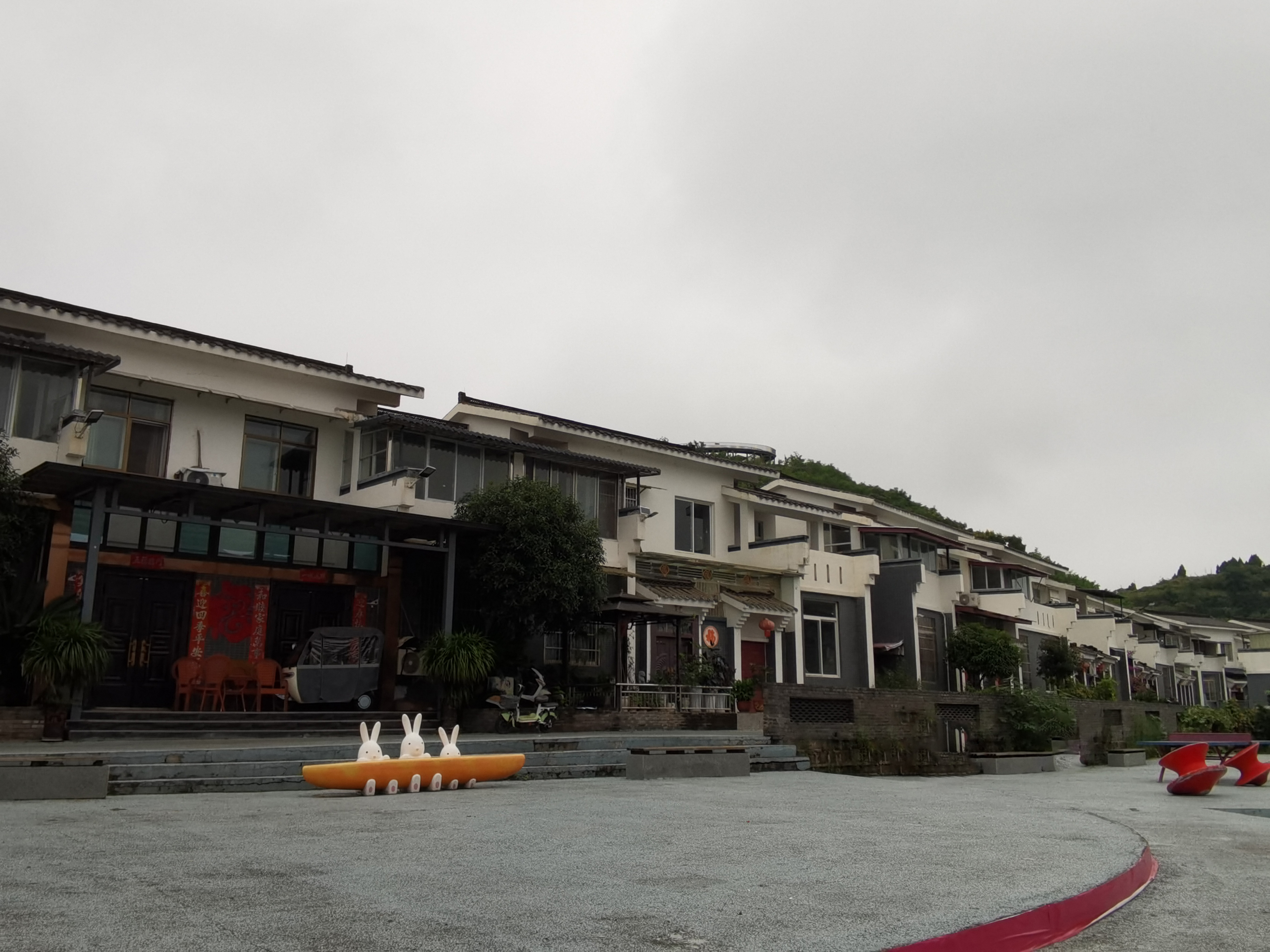 休闲舒适小镇风光素材