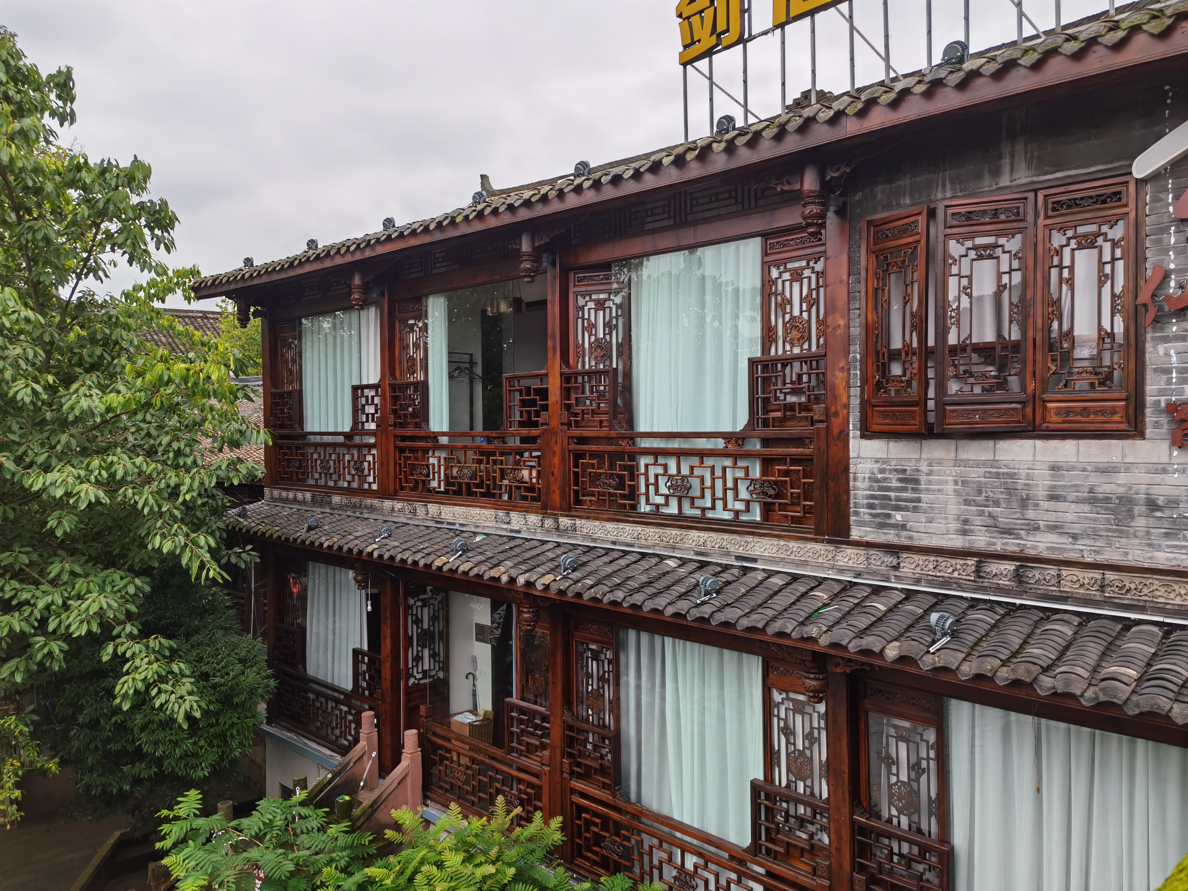 中式古朴典雅建筑一角素材