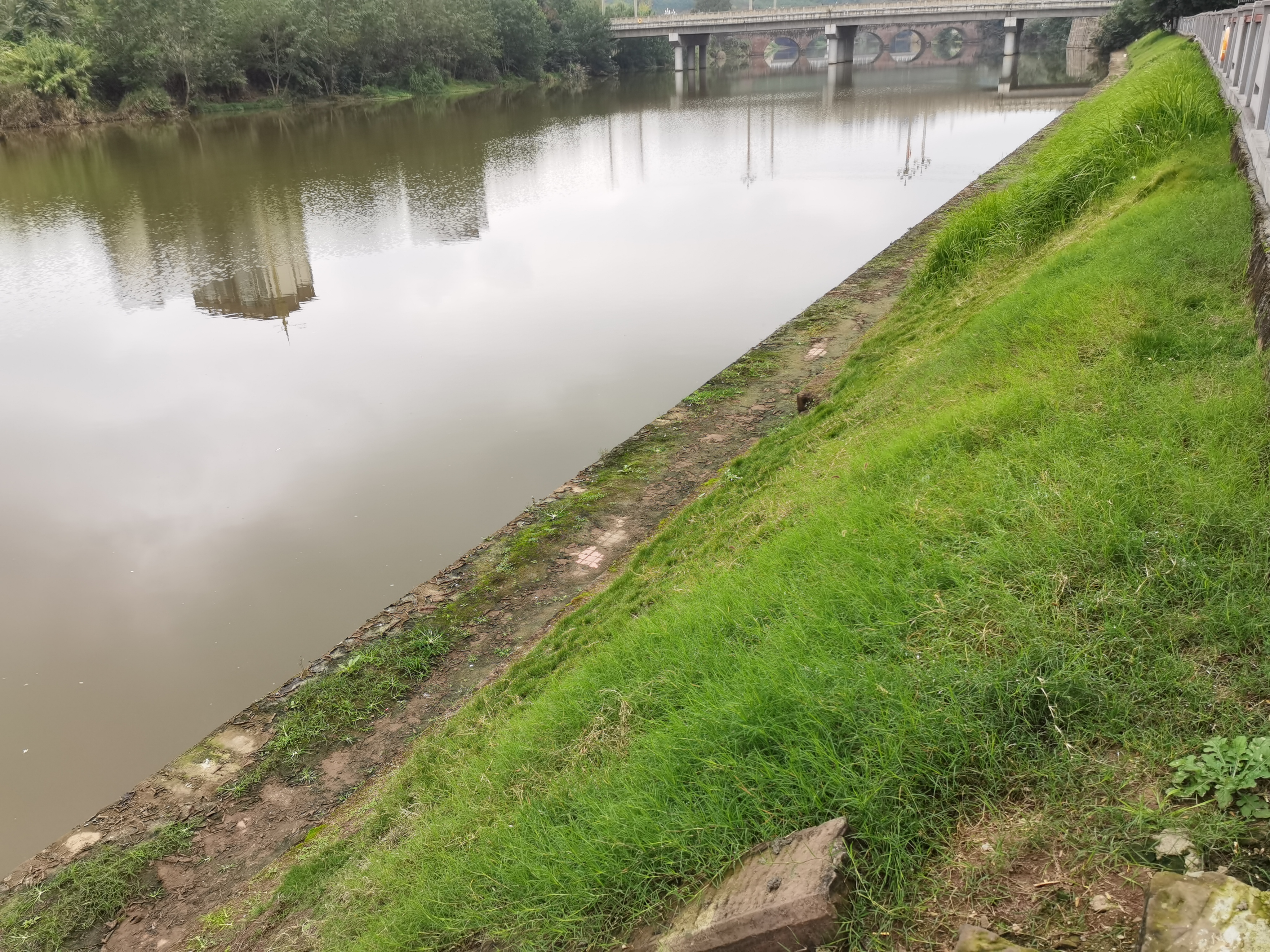 城市河畔休闲风光素材