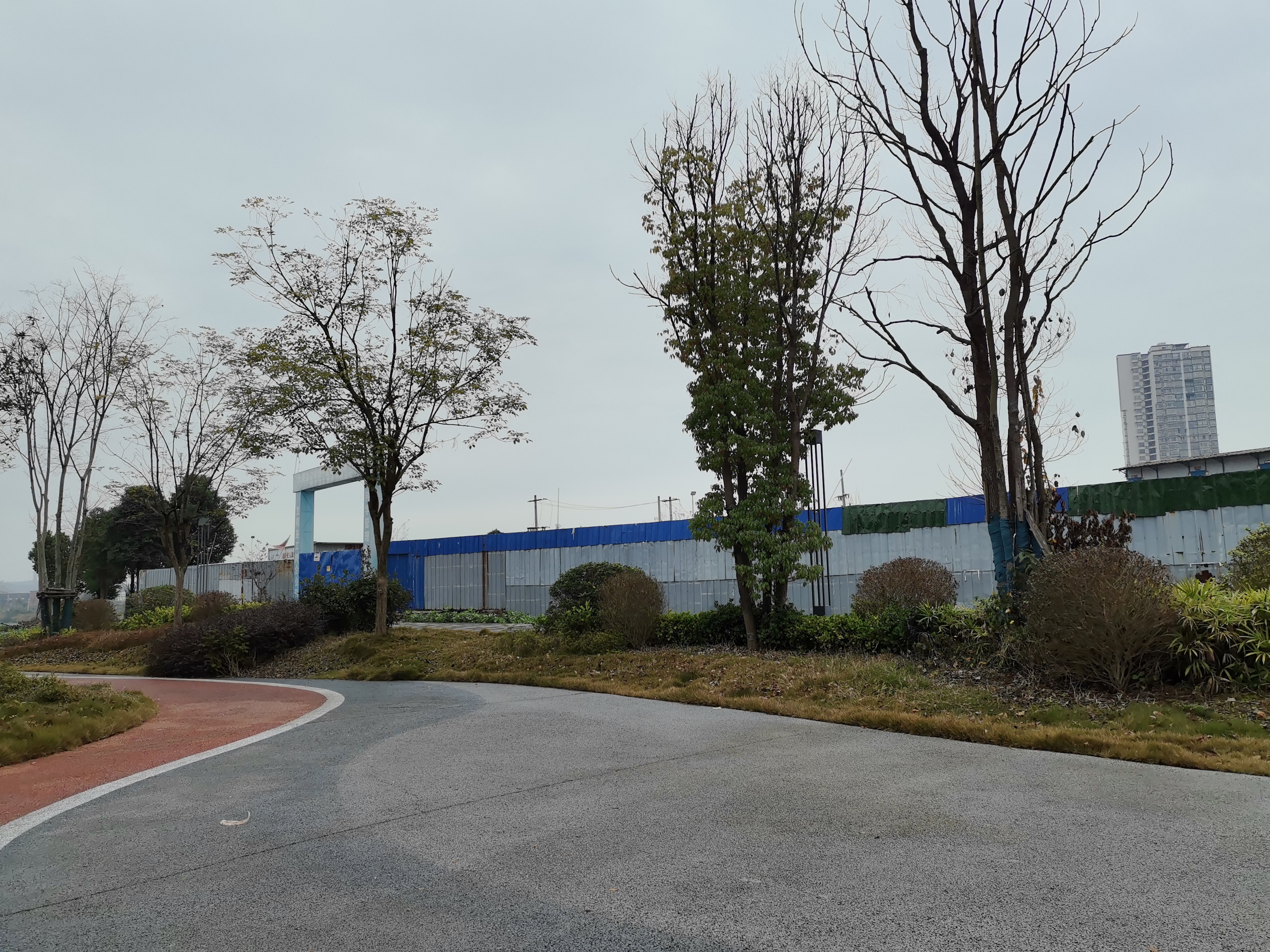 冬日城郊休闲场所素材