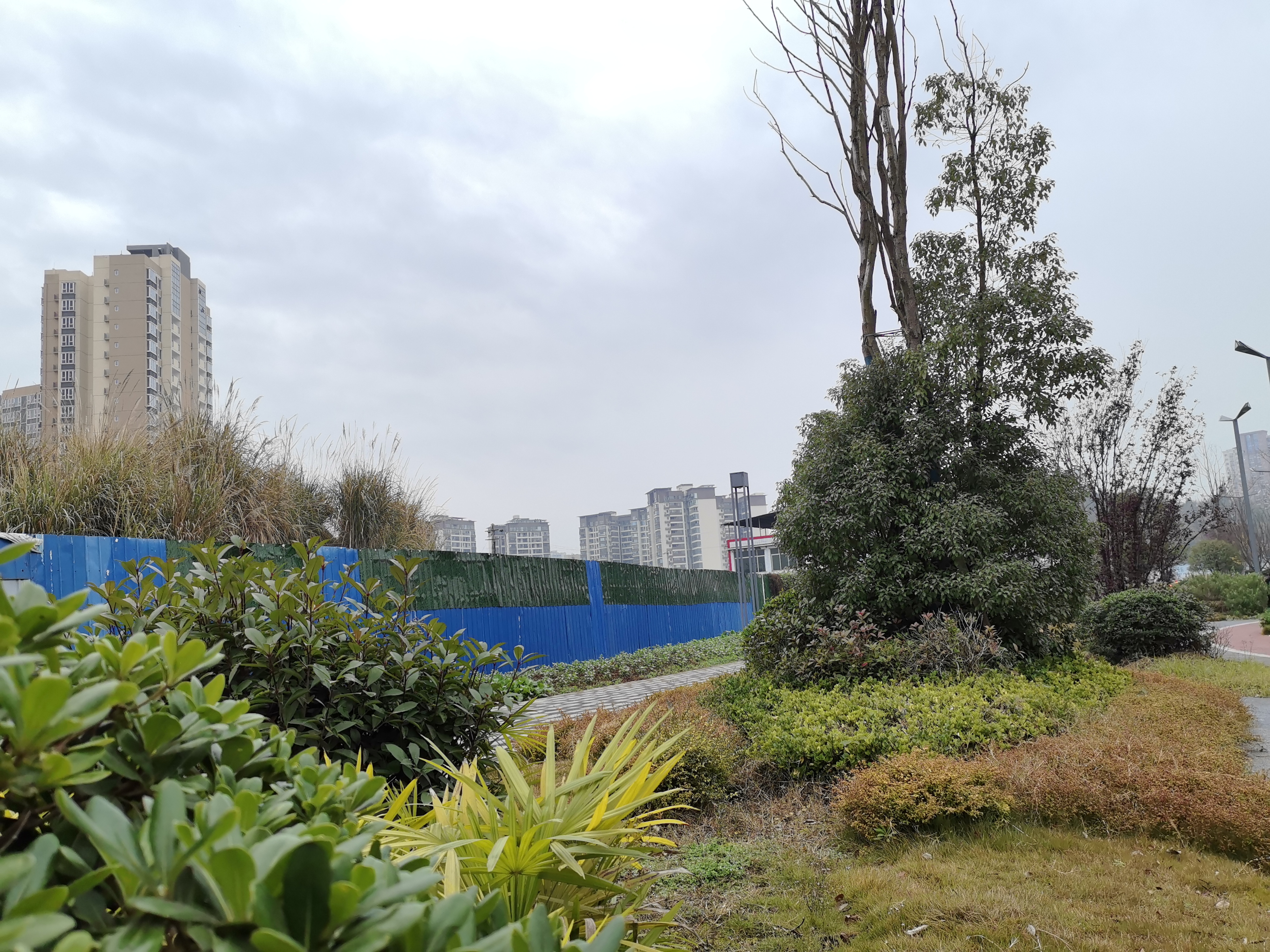 冬日城郊休闲场所素材