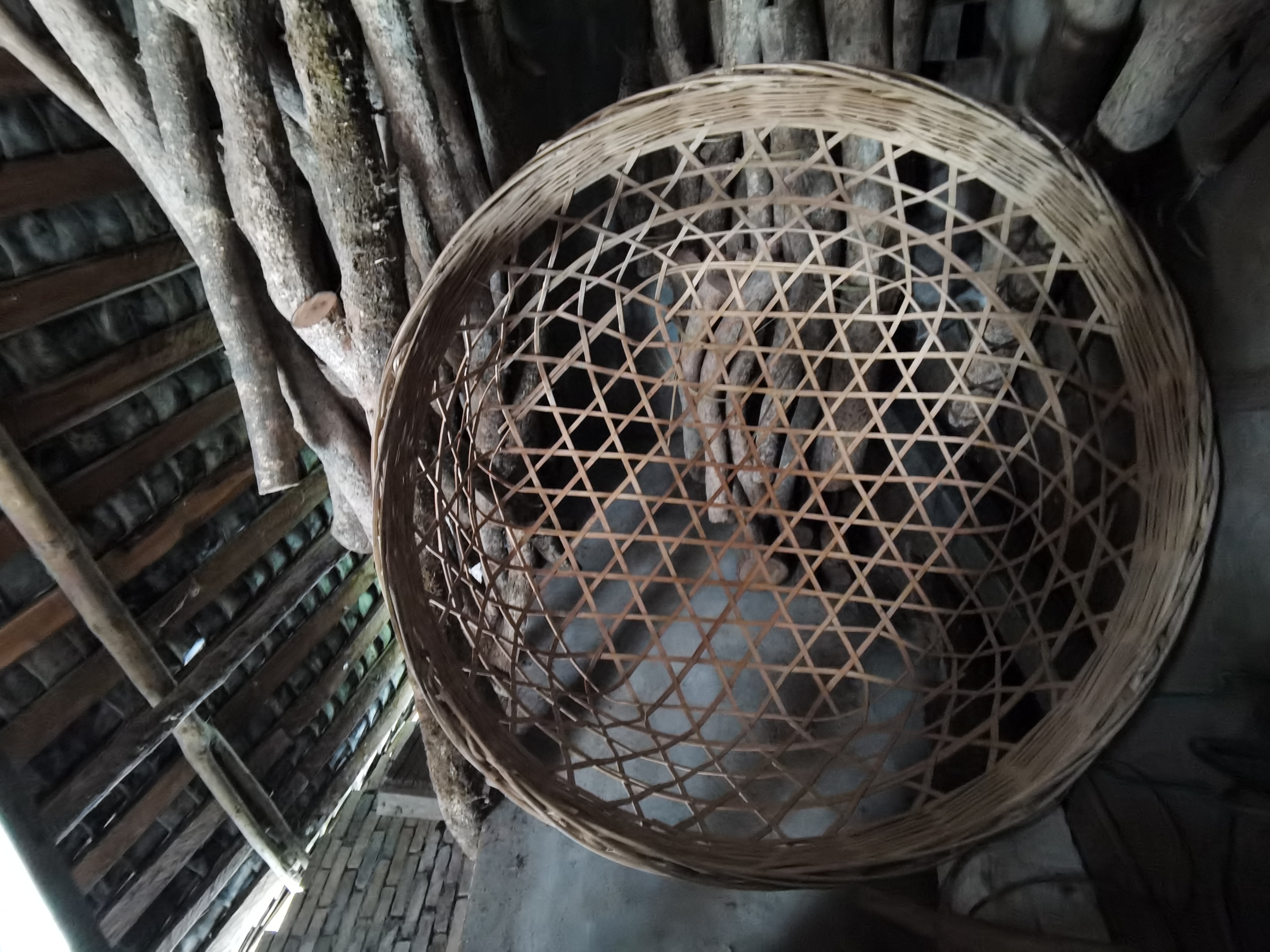 农家用竹编筛子工具素材
