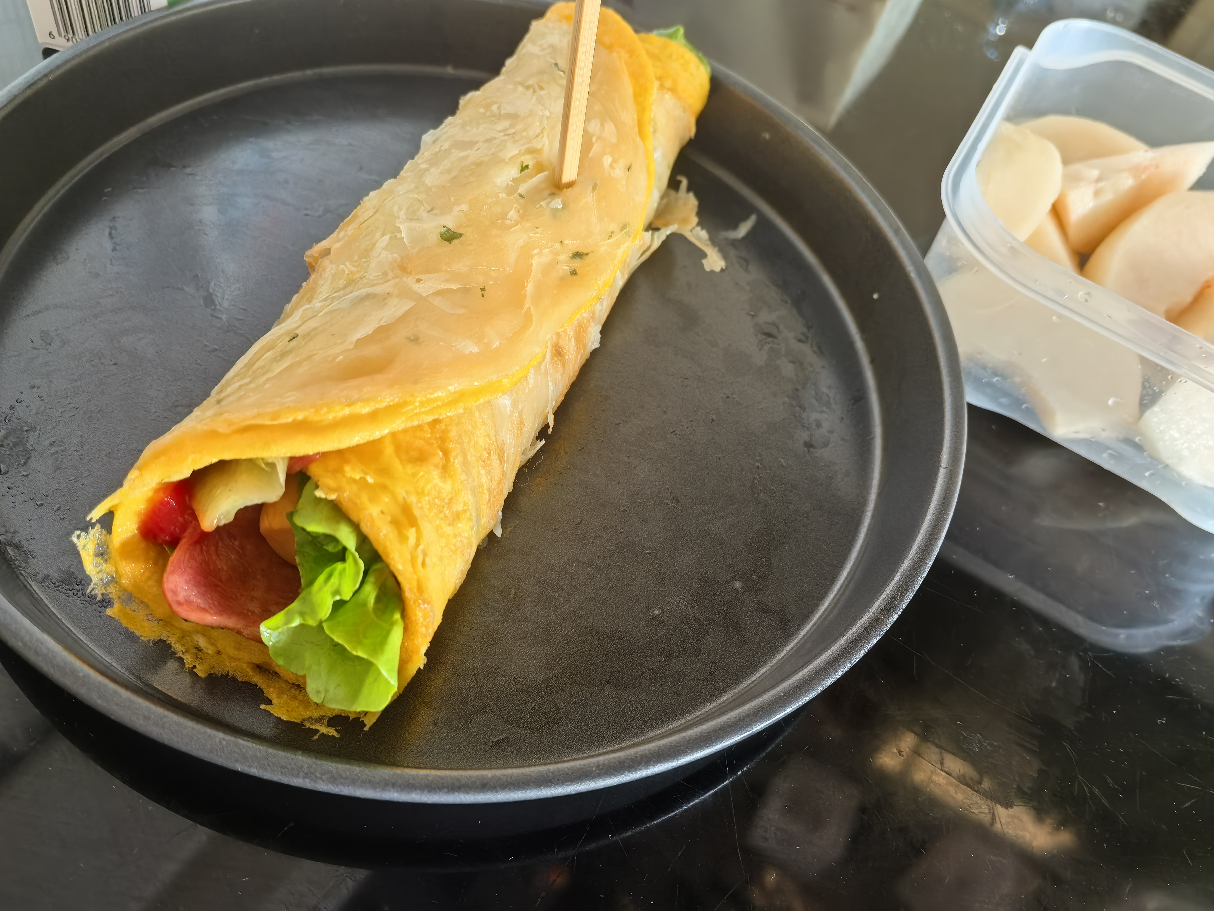 美味小吃火腿肠手抓饼素材