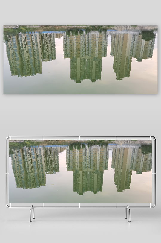 城市外围河畔风光-众图网