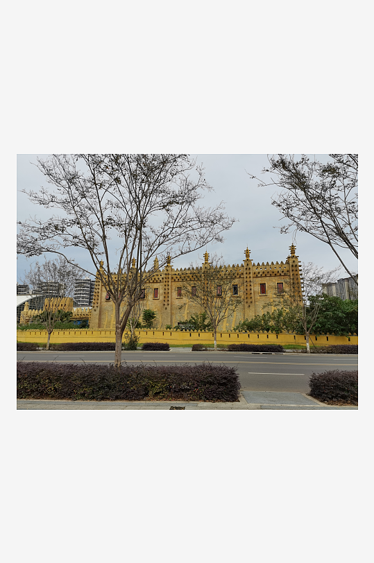 黄色欧式建筑外观-众图网