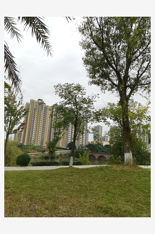 清新舒适的公园环境-众图网