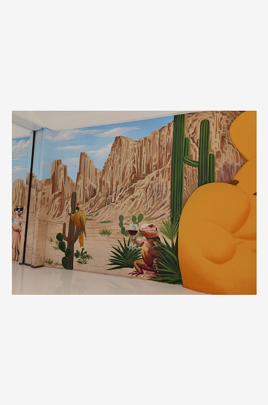 商场墙体彩绘氛围布置-众图网