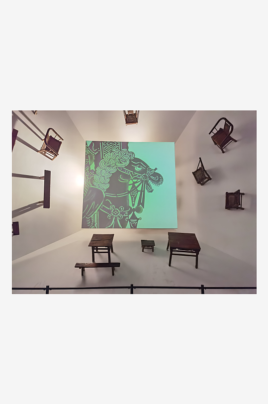 博物錧内皮影陈列展示-众图网