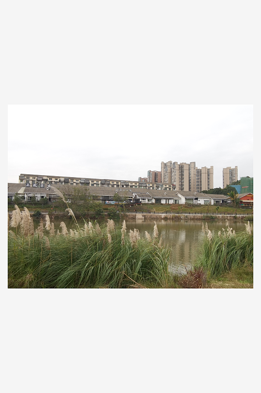 河畔公园休闲场所-众图网