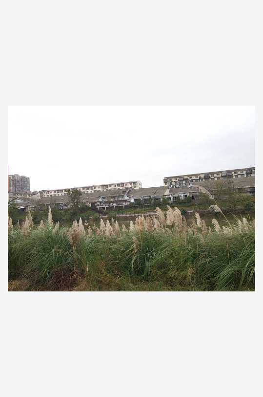 河畔公园休闲场所-众图网