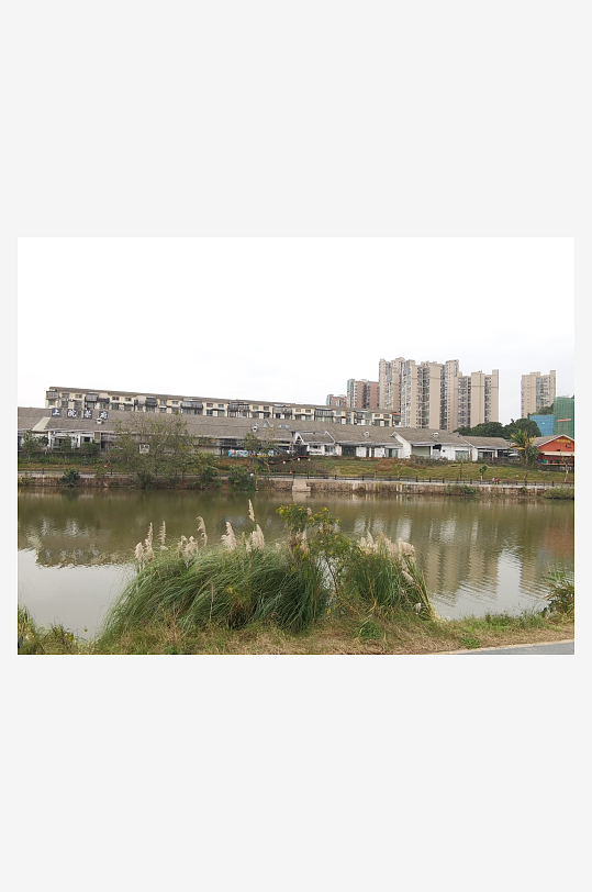 河畔公园休闲场所-众图网