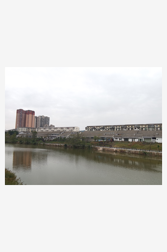 休闲城市河畔风光-众图网