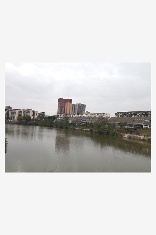 休闲城市河畔风光-众图网