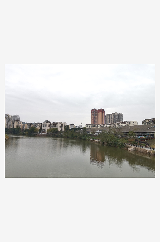 休闲城市河畔风光-众图网