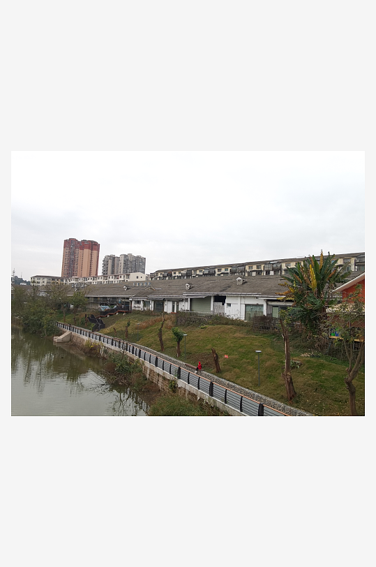 休闲城市河畔风光-众图网
