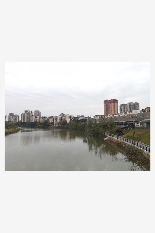 休闲城市河畔风光-众图网
