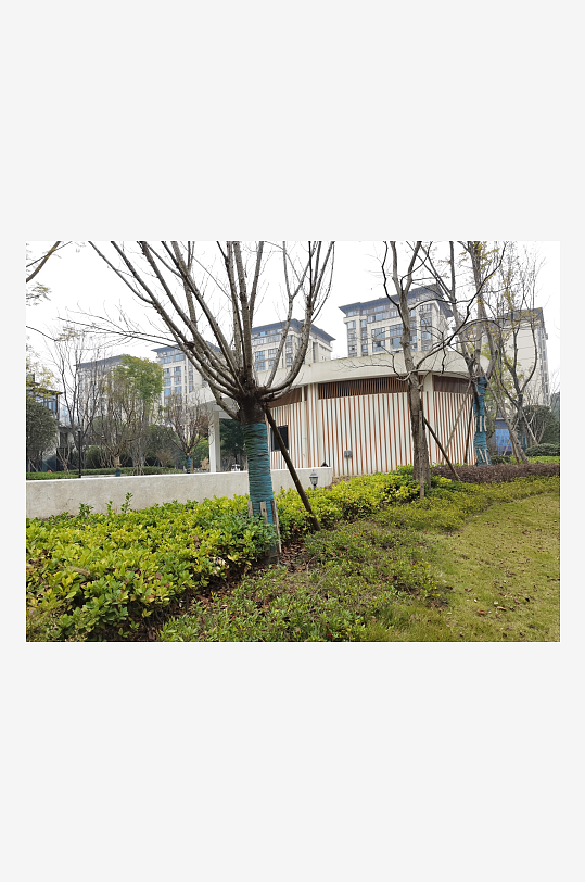 休闲城市小区建筑与绿化环境-众图网