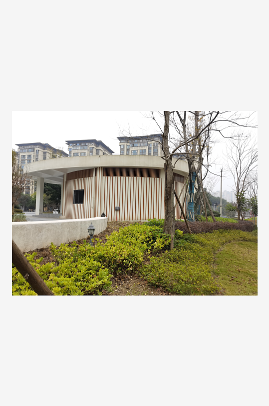 休闲城市小区建筑与绿化环境-众图网