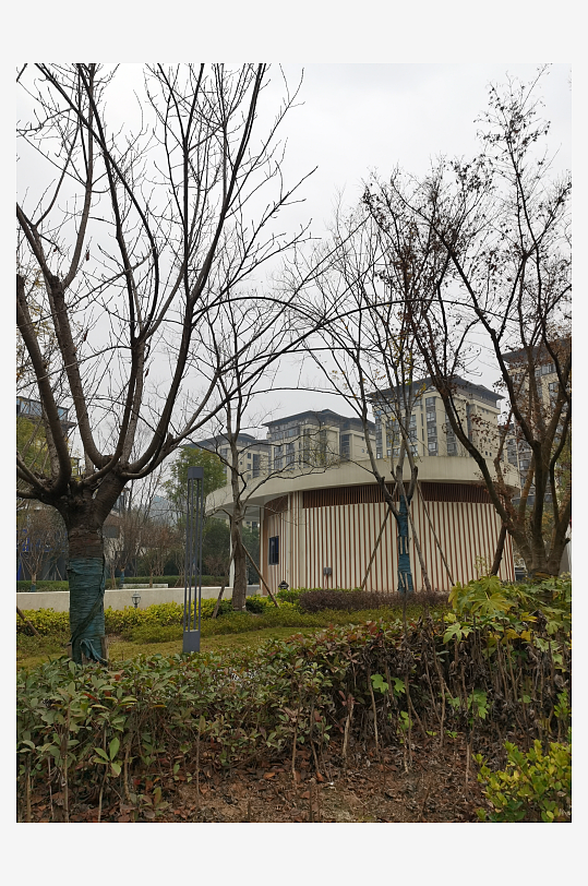 休闲城市小区建筑与绿化环境-众图网