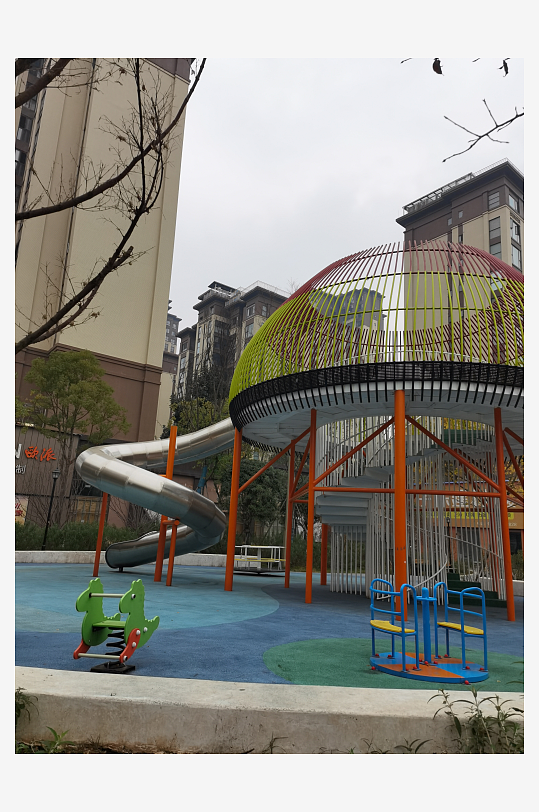 休闲小区建筑与绿化环境-众图网