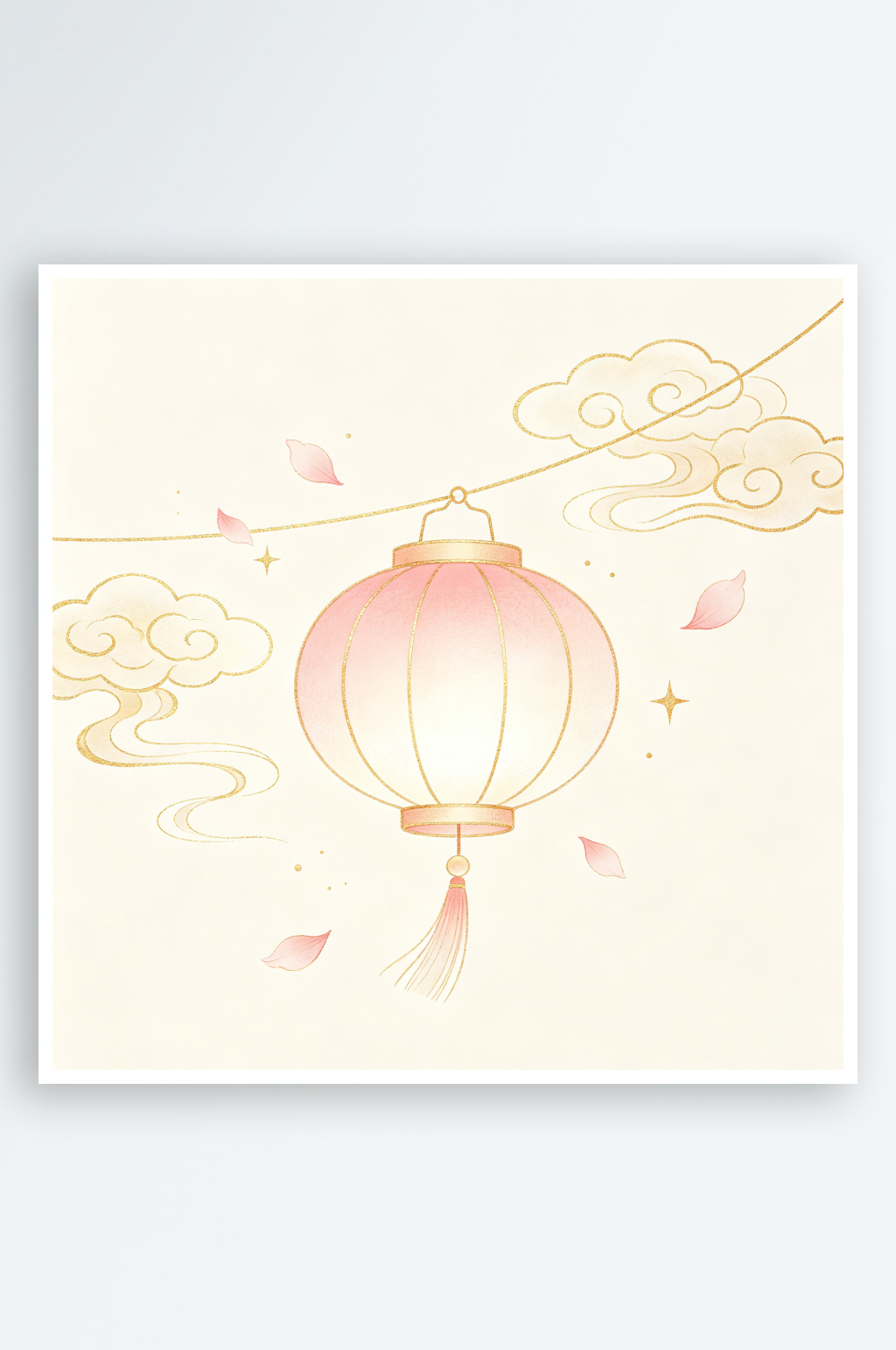 清新淡雅的中式灯笼背景素材