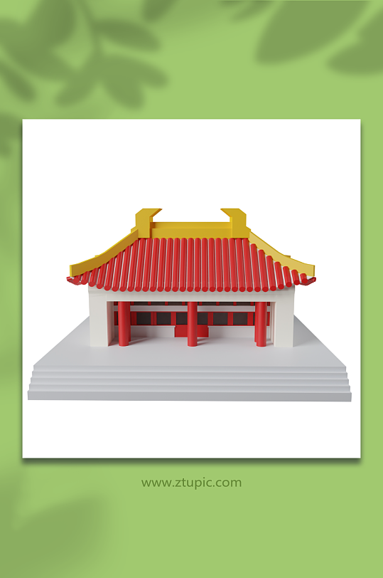 原创可爱地标建筑南京博物馆玄武殿3D模型-众图网