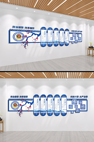 入警誓词服务人民立警为公执政为民文化墙