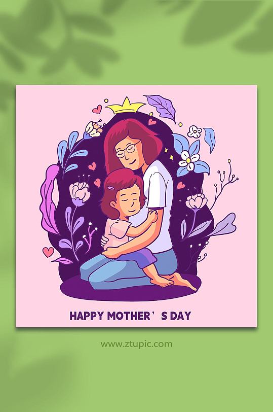 母亲节矢量人物插画-众图网
