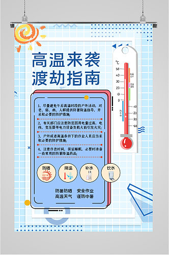 高温来袭预防指南海报