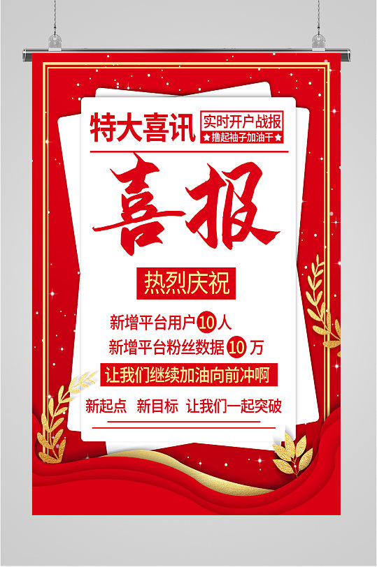 喜讯喜报红色海报