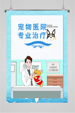 宠物医院专业治疗海报