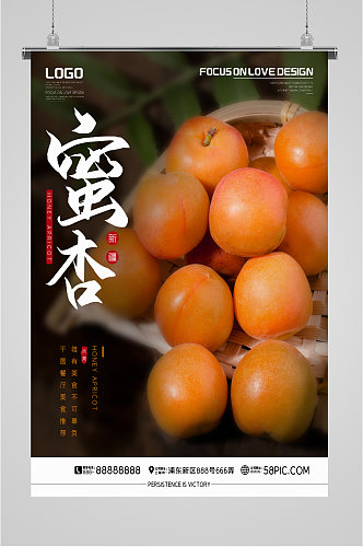 蜜杏水果宣传海报