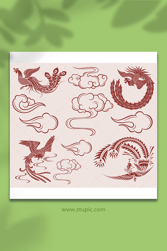 古風(fēng)祥云鳳凰中國(guó)風(fēng)元素