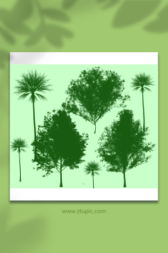 绿色简约树免抠元素