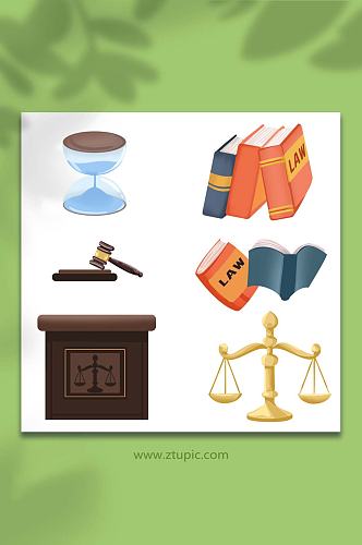 律师相关用品全国律师咨询日插画物品元素