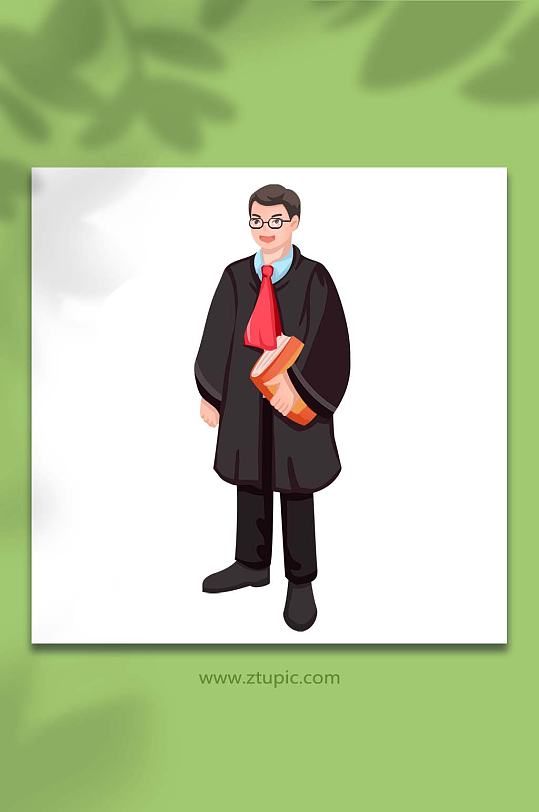 金牌男律师全国律师咨询日插画人物元素