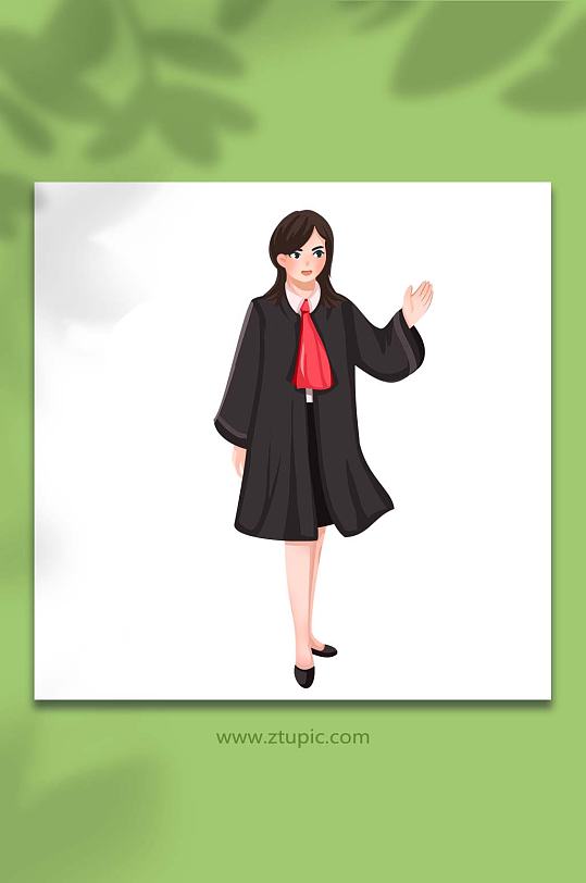 金牌女律师全国律师咨询日插画人物元素