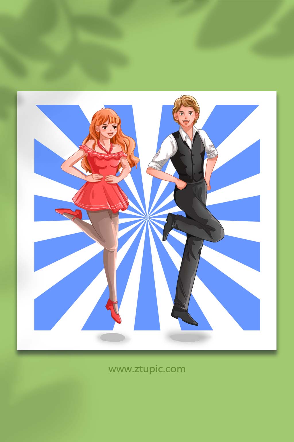 踢踏舞蹈表演人物插画素材