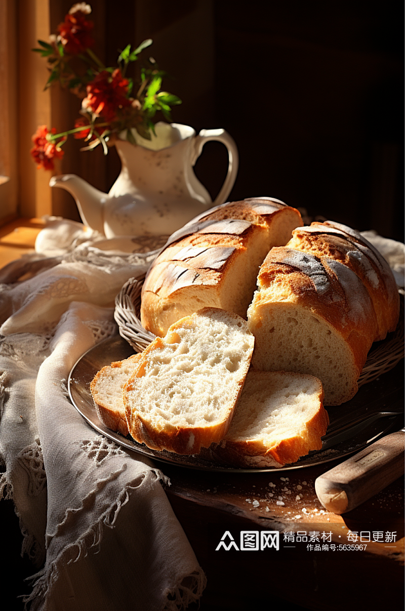 烘焙欧包面包数字艺术图片素材