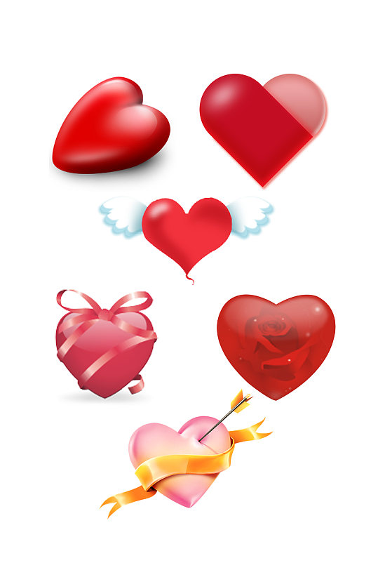 情人节爱心素材免抠图