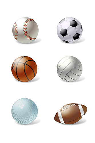 各种运动球体素材插画
