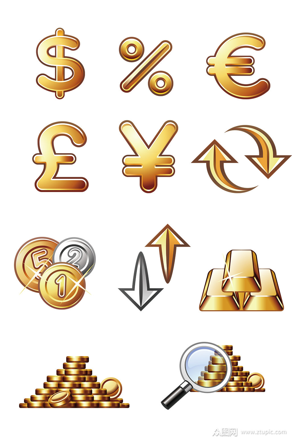 金融投资元素金币图标素材ui图标