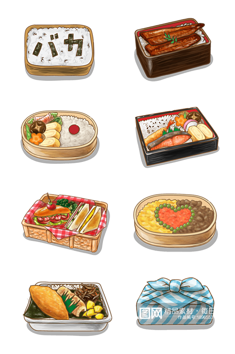 日本便当饭盒元素食物素材素材