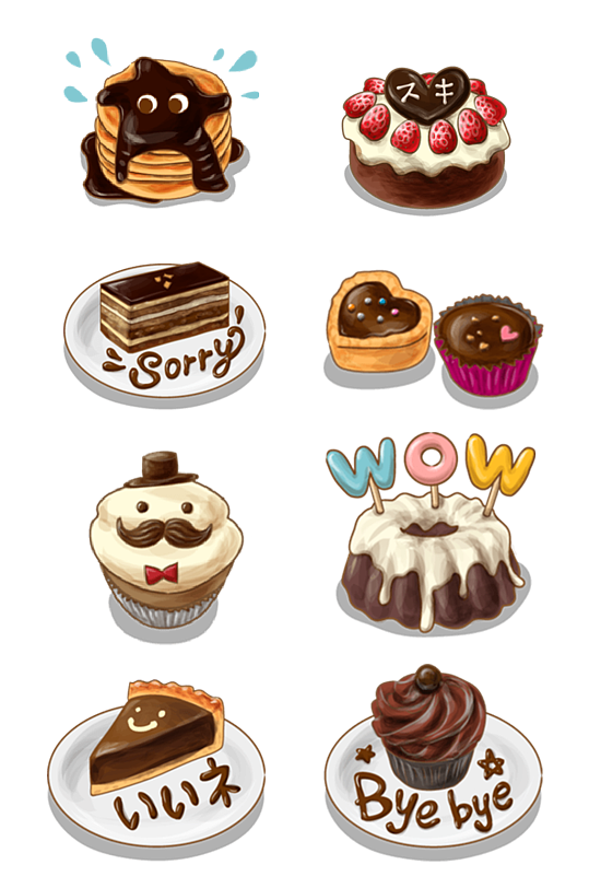 卡通蛋糕甜点素材插画